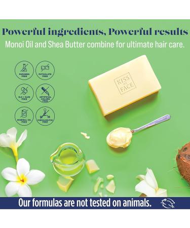 Kiss My Face 2-in-1 Shampoo & Conditioner Bar | Palm Oil-Free Cruelty-Free Monoi Oil & Shea Butter | Ideal for All Hair Types - Strengthen Dry & Damaged Hair - Buy Online on SooperMarket.com