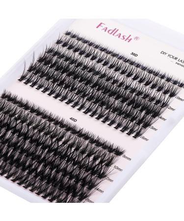 Individual Cluster Lashes Extensions 30D 40D 0.07 D Curl 8-16mm Mixed Trays Extensions 200Pcs Individual Cluster Lashes DIY Eyelash Extensions at Home 8-16mm DH-30D+40D-0.07-D