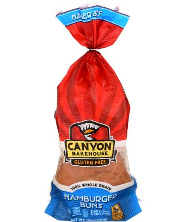 Canyon Bakehous, Gluten Free Bread Hamburger Buns, 12 Ounce