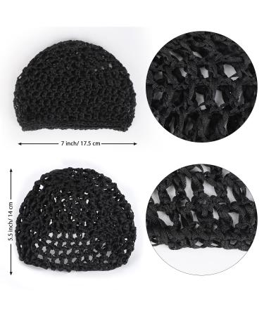 3-Pack Black Mesh Crochet Hair Net Snoods for Women - Soft Rayon Knit Hair Cover Accessory - Buy Online on SooperMarket.com