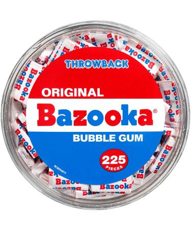Bazooka Bubble Gum 225 Count Individually Wrapped Pink Chewing Gum in Original Flavor - Bulk Bubble Gum Tub - Fun Old Fashioned Candy for Halloween Parties and Trick or Treaters Original 225 Count (Pack of 1) - Buy Online on SooperMarket.com