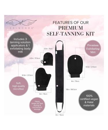 Seraphic Skincare 4-Piece Self Tanner Kit - Premium Exfoliating Mitts & Applicator Belt for Perfect Tan Glow - Ideal for All Skin Types - Shop Internationally - Buy Online on SooperMarket.com