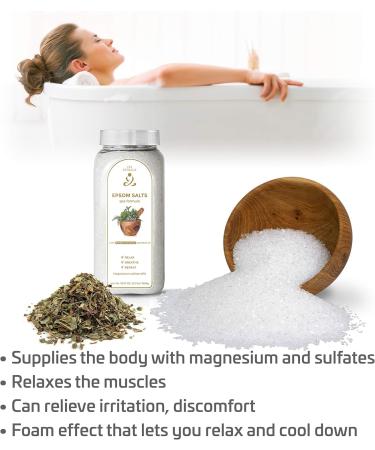 Zen Rituals Epsom Bath Salts - 1 KG Medicinal Herbs Spa Formula with Pure Magnesium Sulfate | International Shipping - Buy Online on SooperMarket.com