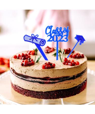 TENDYCOCO 30pcs 2023 delicate cake supplies 2023 cupcake toppers graduate grad cake decorations props graduation cupcake picks graduation hat paper cup food pick class of 2023 decorations Blue - Buy Online on SooperMarket.com