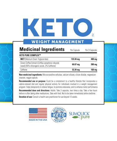 SLIMQUICK Keto Diet Pills for Weight Loss Helps Stay in Ketosis Temporarily Increases Endurance Keeps Full for Longer with MCT Oil Caffeine Green Coffee Extract (180 count - 2 x 90ct bottles) 90 count (Pack of 2) - Buy Online on SooperMarket.com