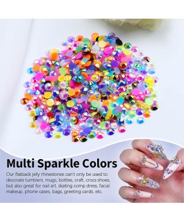 Briskbloom 3000PCS Orange AB Resin Flatback Rhinestones - 2mm-6mm - for Tumblers, Mugs, Bottles, Craft Decoration - Loose Bling Gem Stones - Buy Online on SooperMarket.com