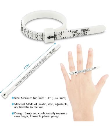 Metal Ring Sizer Tool Set - Ring Gauges with Finger Sizer Mandrel for Jewelry Sizing - Metallic - Buy Online on SooperMarket.com