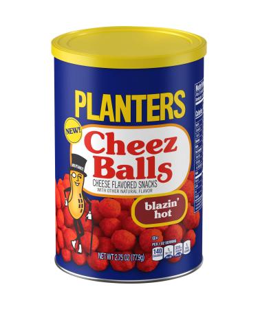 Planters Blazin' Hot Cheez Balls Cheese Flavored Snacks (6 ct Pack 2.75 oz Canisters)