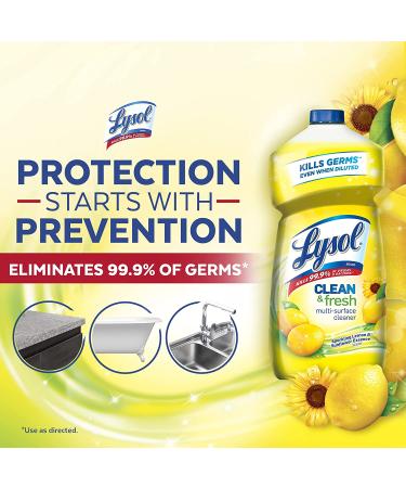 Lysol Multi-Surface Cleaner 40 Fl Oz - Sparkling Lemon & Sunflower Essence | Sanitizing, Disinfecting, Deodorizing Pour - Buy Online on SooperMarket.com