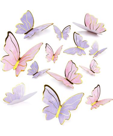 Gold 3D Butterfly Cupcake Toppers - 81-Piece Happy Birthday Cake Decorations - Buy Online on SooperMarket.com