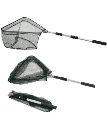 RESTCLOUD Fishing Landing Net with Telescoping Pole Handle, Fishing net Freshwater for Kids Men Women, Extend to 40-63 Inches A: Aluminum Handle, 50" Full
