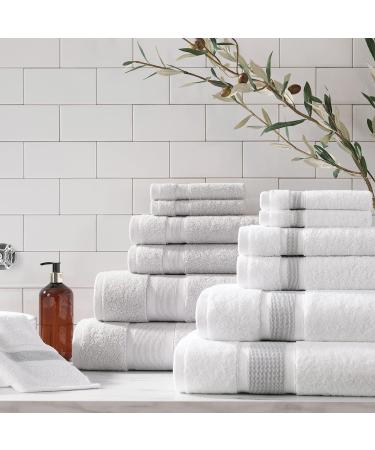 Aston & Arden Aegean Striped Turkish Hand Towels - Set of 4, 600 GSM, Eco-Friendly Cotton Blend, Weathered Grey - Buy Online on SooperMarket.com