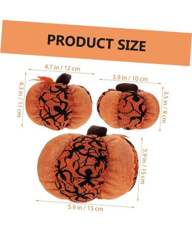ORFOFE 3pcs Halloween Pumpkin Photography Props Pumpkin Plush Thanksgiving Throw Pillow Pumpkin Stuffed Animal Halloween Pumpkin Adorn Pumpkin Shaped Home Decor Desktop Supplies Pp Cotton Orange2 15X15X15CM - Buy Online on SooperMarket.com