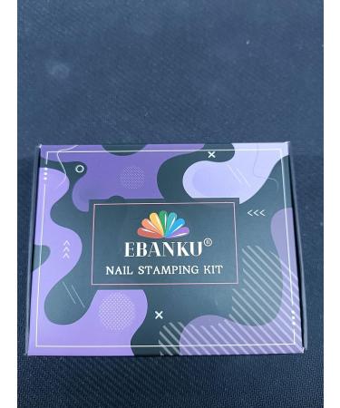 EBANKU Double Sided Nail Stamper Kit with Gel Polish - French Tip Nail Stamping Set for Home DIY Salon - Buy Online on SooperMarket.com