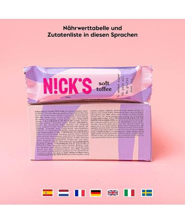 Buy Nicks Keto Riegel Soft Toffee & Chocolate Caramel Snacks - Low Carb Gluten-Free 110 Calories 3.5 Net Carbs (15x28g) - Buy Online on SooperMarket.com