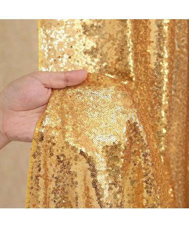 Gold Sequin Backdrop Curtain Panels - 2 Pieces 2FTx8FT for Stage, Wedding, Party - Stunning Gold Background Drapes - Buy Online on SooperMarket.com