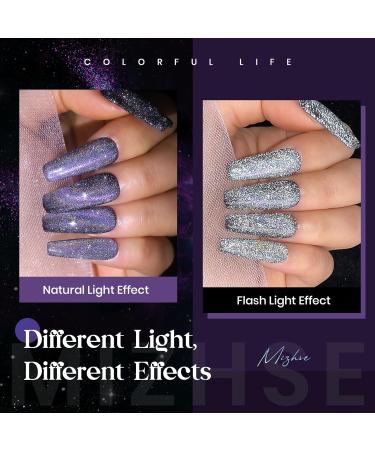 MIZHSE Universal Reflective Rainbow Cat Eye Gel Nail Polish | 10ml Holographic 9D Laser Manicure for Stunning Nail Art Salon - Buy Online on SooperMarket.com