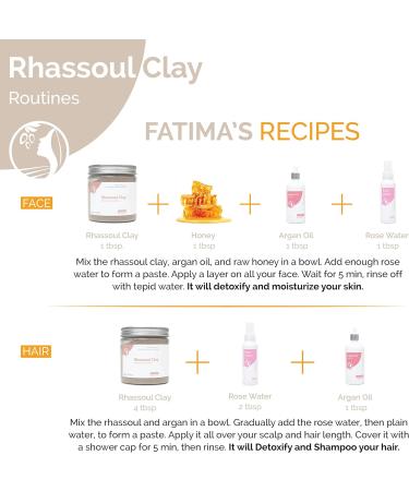 Fatima's Garden Ghassoul Powder with Rose Petals - 35oz/1Kg - Facial and Hair Mask - Buy Online on SooperMarket.com