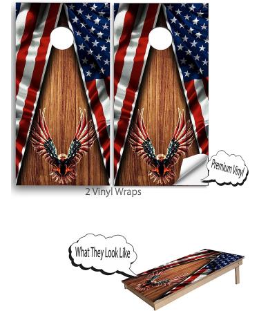 American Eagle Beer Pong Toss Cornhole Board Wraps - Set of 2 | Cornhole Decals for Boards | Cornhole Skins (Wraps Only) - Buy Online on SooperMarket.com