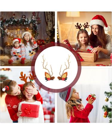 minkissy 2 Pairs Christmas Glow Barrette Christmas Hairpin Glowing Hairpin Girl Hair Accessories Girls Hair Ties Hair Ornaments for Women Xmas Hair Clips Antlers Deer Horns Hair Holder Ear - Buy Online on SooperMarket.com