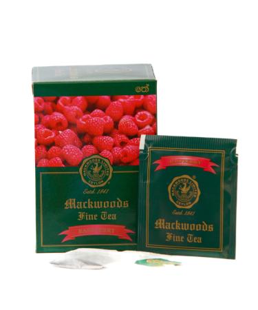 MACKWOODS STRAWBERRY FLAVOURED SINGLE ESTATE BLACK TEA IN 25 ENVELOPED TEA BAGS