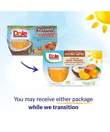Dole Peaches in Coconut Water Fruit Bowls - Gluten Free Healthy Snack (4 Oz, 24 Count) - Buy Online on SooperMarket.com