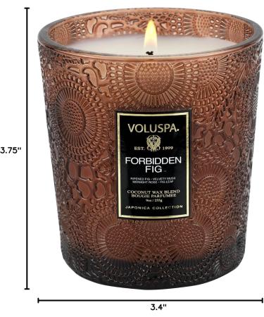 Voluspa Forbidden Fig Candle 9oz | Vegan Coconut Wax | 60 Hour Burn | Classic Boxed Gift | International Shipping - Buy Online on SooperMarket.com