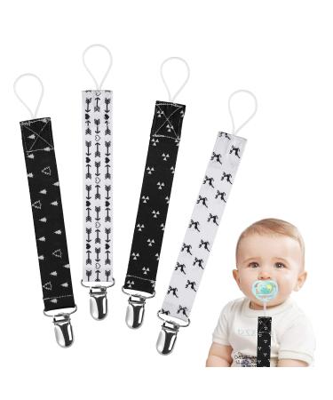 Pacifier chain cotton pacifier strap baby pacifier chains for newborn girls and boys bib triangular triangle sucker pacifier 4 pieces HB