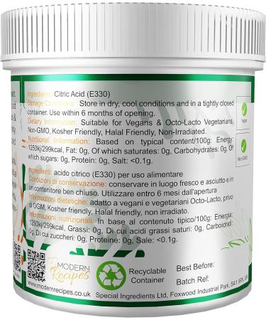 Special Ingredients Citric Acid Powder 10kg - Premium Quality, Vegan, Non-GMO, Non-Irradiated - Recyclable Container | 10 kg - Buy Online on SooperMarket.com