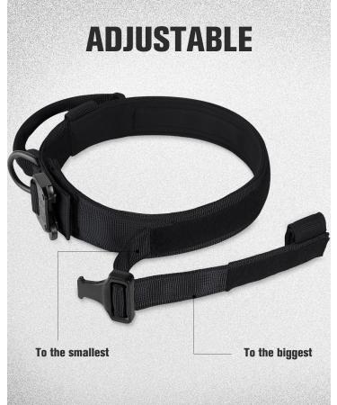 Joytale Tactical Dog Collar for Large Dogs | Durable Handle & QR Code Dog Tag | Best Black Collar for Outdoor Adventures - Buy Online on SooperMarket.com