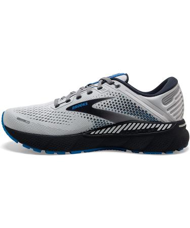Brooks Adrenaline GTS 22 Men's Sneakers - Textile Lining, Synthetic Sole, Soft Cushioning - 10.5 Wide Oyster/India Ink/Blue - Buy Online on SooperMarket.com