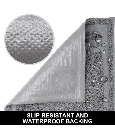 Suhaco Non-Slip Waterproof Pet Feeding Mat 60 x 40 cm (L) Grey - Easy to Clean, Prevents Food Spills and Water Messes - Buy Online on SooperMarket.com
