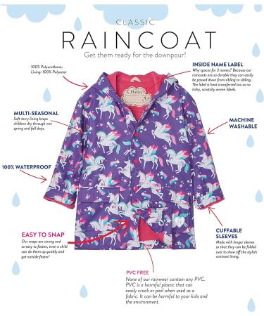 Hatley Girls' Rainbow Winged Unicorns Printed Raincoat - Size 12 Years - Buy Online on SooperMarket.com