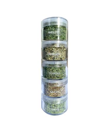 Spicylux Savory Herbs | Parsley, Tarragon, Cilantro Leaves, Savory, Dried Chives | Savory Herbs, Spices & Seasonings (Set of 5)  Packed in U.S.A.