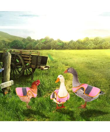 3 Pcs Adjustable Reflective Hen Vest Set - Chicken Harness & Saddle Aprons for Feather Protection - Ideal for Duck, Goose, Poultry, Dog - Pink - Buy Online on SooperMarket.com