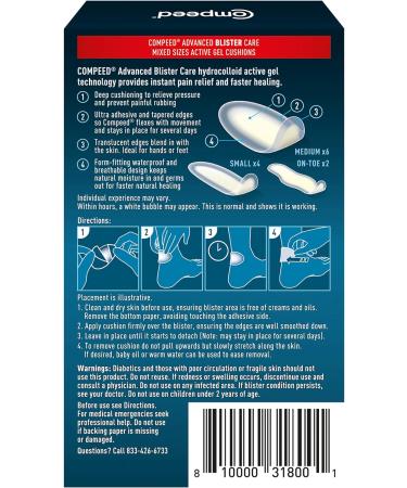 Compeed Blister Care Bandages 12 Ct Mixed Sizes (3 Packs) - Heel & Foot Patches for Prevention & Treatment - Waterproof Packaging - Buy Online on SooperMarket.com