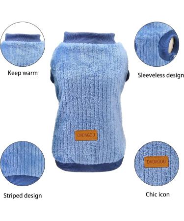 YAODHAOD Dog Sweater - Plush Thick Warm Winter Coat for Dogs & Cats - Soft Blue L - Buy Online on SooperMarket.com