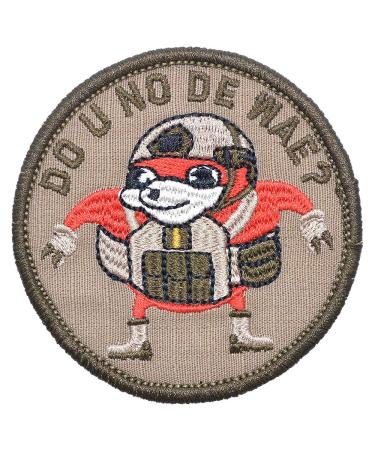 Ugandan Knuckles"Do You Know De Wae Patch, Round Morale Patch Tactical Combat Bagde Military Hook Morale Patch Tactical Military Morale Patch Set Hook/Loop Backing -3 inch Hat Patch (Brown)