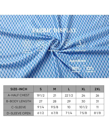 DEOLAX Men's Performance Moisture Wicking Golf Polo Shirt - Blue Grid | Dry Fit, Long & Short Sleeve, Casual - Size Large - Buy Online on SooperMarket.com