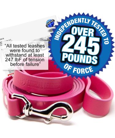 Logical Leather 6ft Heavy Duty Full Grain Leather Dog Leash - Pink - Buy Online on SooperMarket.com
