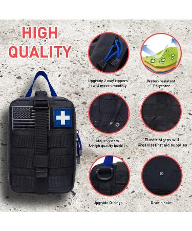 Buy Medical Tactical Bags & EMT IFAK Rip-Away Utility Pouch | Camping Hunting Hiking Supplies - Blue/Black - Buy Online on SooperMarket.com