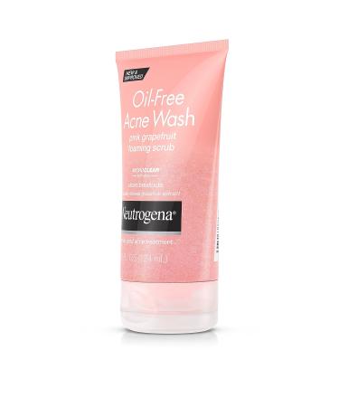 Neutrogena Oil-Free Acne Wash Pink Grapefruit Foaming Scrub 4.2 Fl Oz - Gentle Exfoliating Cleanser - Buy Online on SooperMarket.com
