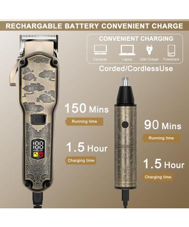 Hatteker Hair Clipper for Men - Waterproof Electric Trimmer Cordless Shaving Kit & Nose Hair Trimmer - Perfect Birthday Gift for Dad - Buy Online on SooperMarket.com