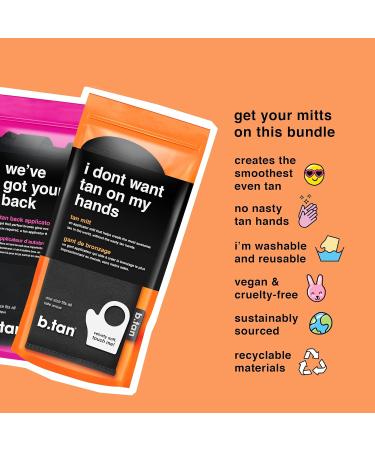 b.tan Tanning Mitt | Washable & Reusable Back + Body Application Kit - Achieve Perfect Tan Effortlessly - Buy Online on SooperMarket.com