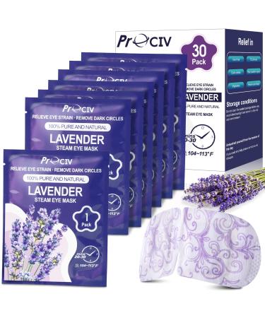 Steam Eye Mask 30 Packs Warming Eye Mask Self Heating Eye Mask Sleep Mask Heated Eye Mask for Dry Eyes Fatigue Great Gift for Students Adult Lavender-30