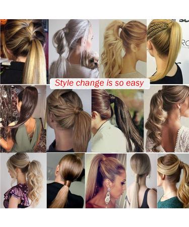 Clip in Ponytail Extension Wrap Around Long Straight Pony Tail Hair 32 Inch Synthetic Hairpiece - Dark Brown & Sandy Blonde - Buy Online on SooperMarket.com
