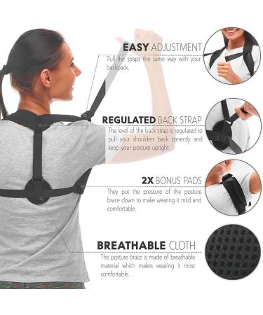 Posture Corrector for Women & Men - Effective & Comfortable Brace for Slouching - Clavicle Support - Discreet Design - Buy Online on SooperMarket.com