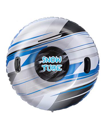 47'' Inflatable Snow Tube, Heavy-Duty Snow Tube for Sledding, Great Inflatable Snow Tubes for Winter Fun and Family Activities (Sliver)