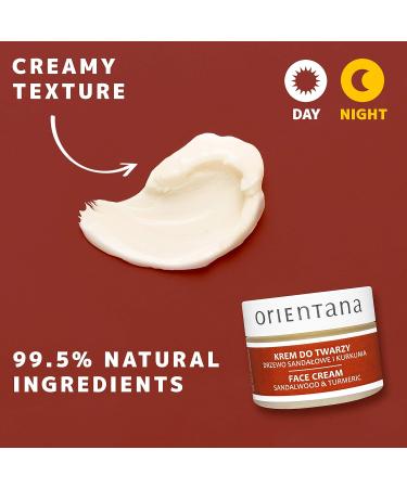Orientana - Natural Face Cream Sandalwood & Turmeric | Day & Night Vegan Anti Inflammatory Anti Ageing Moisturiser For Women | Soothing Hydrating And Regenerating All Skin Type - 50g - Buy Online on SooperMarket.com