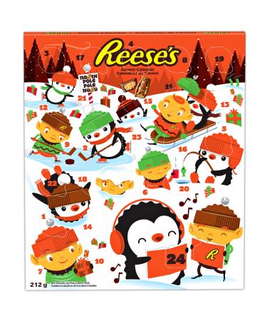 Reese's Peanut Butter & Milk Chocolate Advent Calendar 2024 - Christmas & Holiday Chocolate Assorted Candy for Christmas 212g